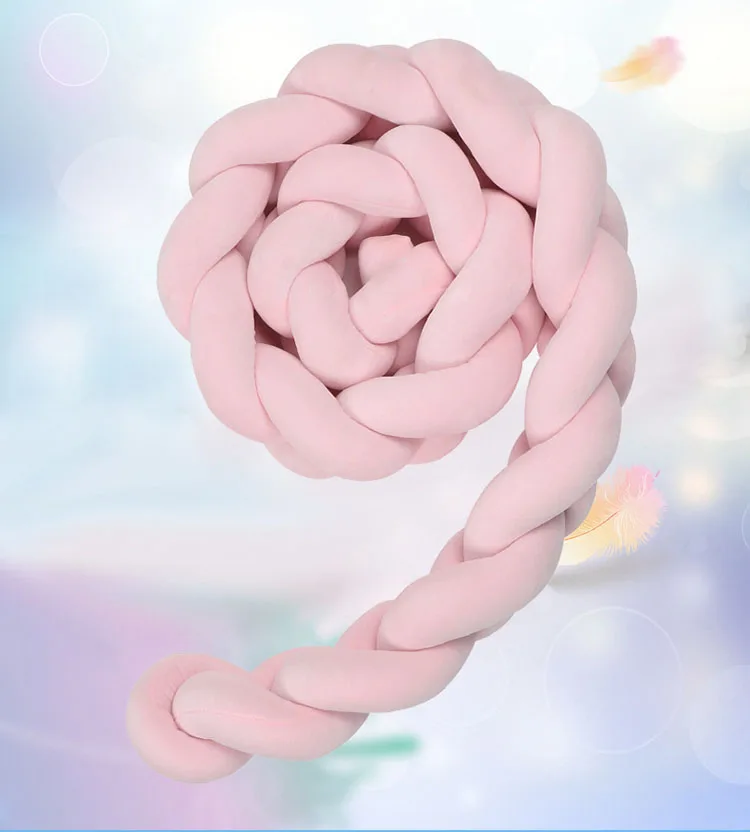 Нордическая длинная подушка с узелком из хлопка для дивана детский бампер защита