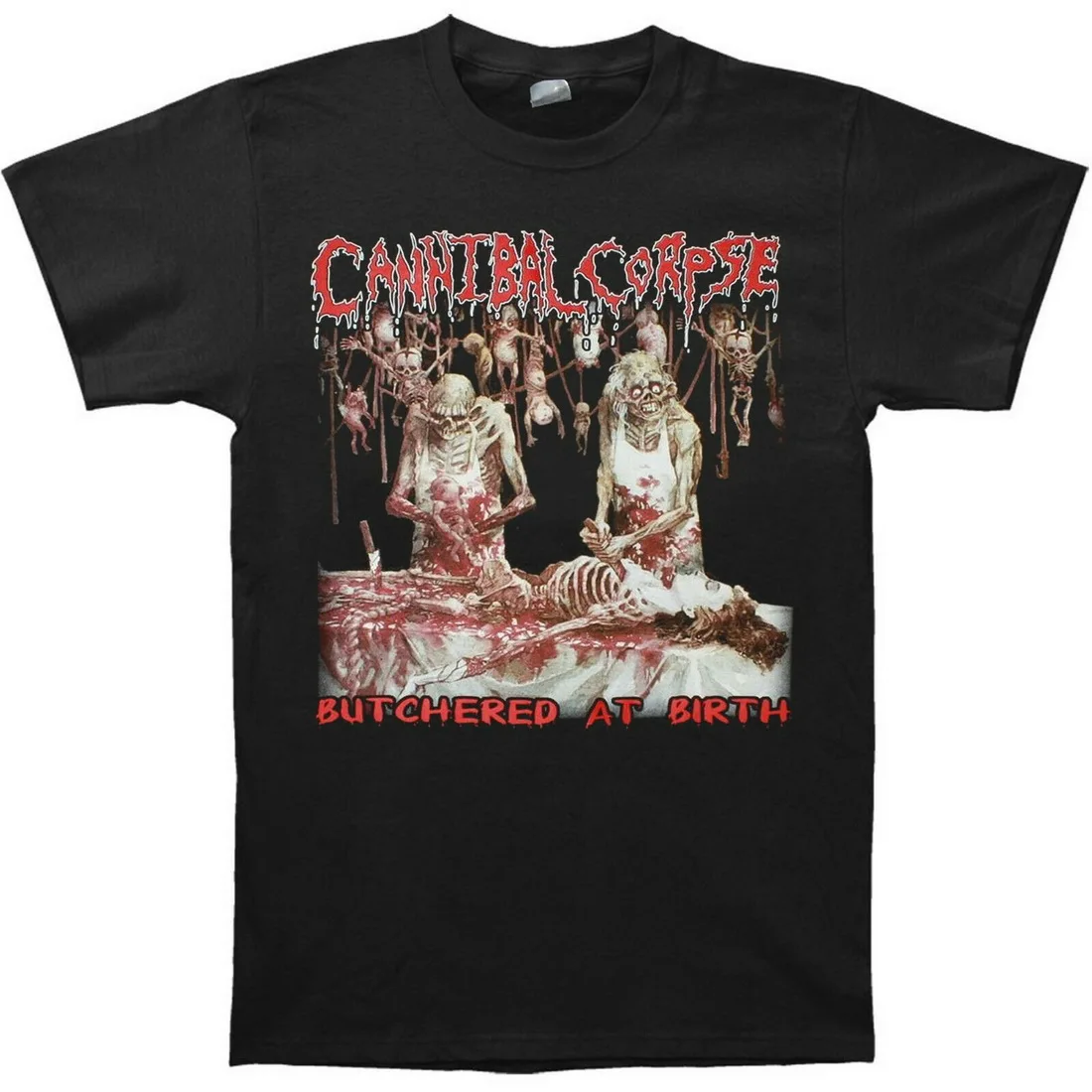 Cannibal Corpse Butchered At Birth 1991 Обложка альбома топы футболка на заказ трафаретная печать|
