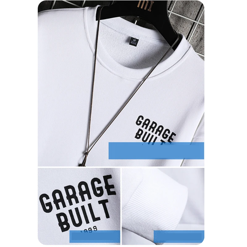 

2021 Spring Autumn New Harajuku Print Sweatshirt Men Trend Letter Crewneck Hoodie Pullover Casual Long Sleeved Mens Clothes