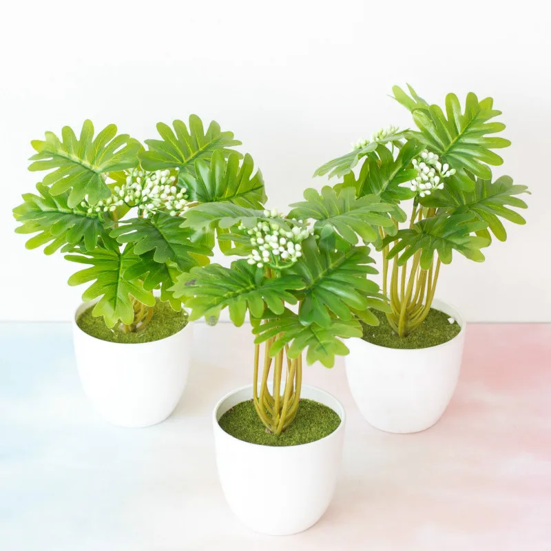 

1PC Simulation Artificial Fake Turtle Leaf Potted Plant Leaves Green Plants Pot Foliage Home Wedding Decoration Party Supplies
