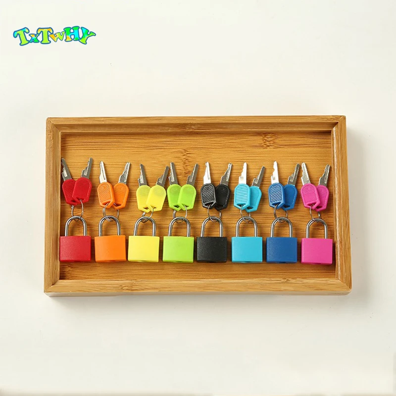 Деревянный Монтессори лоток набор замков образовательные сенсорные игрушки