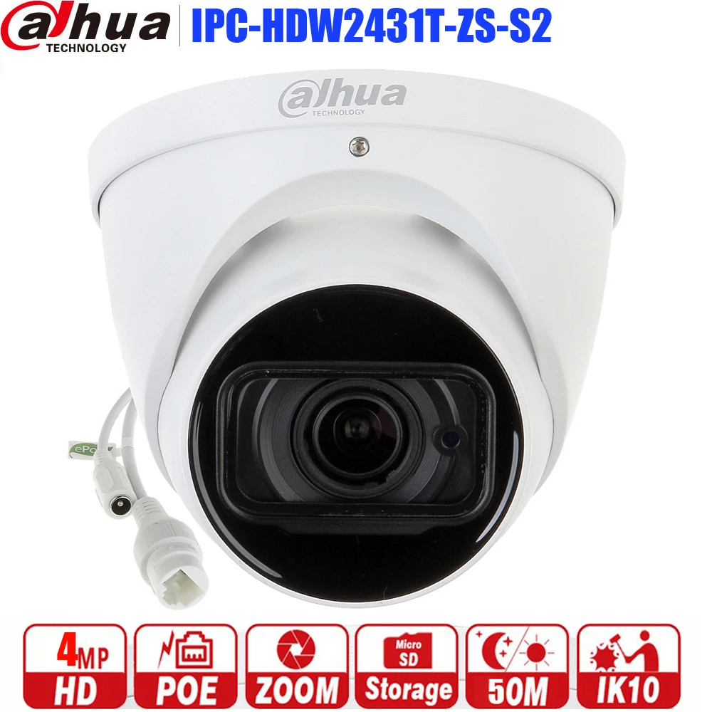Сетевой видеорегистратор Dahua международная версия IPC HDW2431T ZS S2 4MP POE IR40M 2 7 мм 13 5