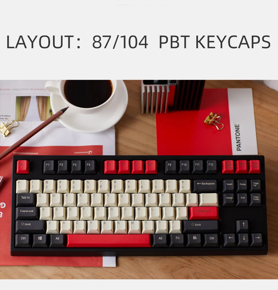 PBT ключ Кепки ANSI сбоку/положительный/спереди рубашка с принтом в виде вишен MX Кепки Набор для TKL 87/104/108/60% игровая клавиатура подходит Anne Akko X уточка