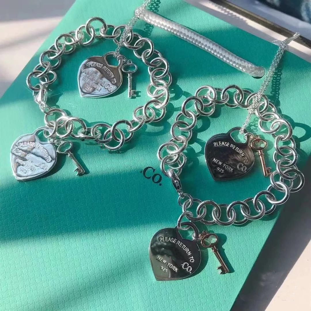 

925 Sterling Silver original enamel THICK BRACELET classic men's and women's bracelet Jewelry free shipping