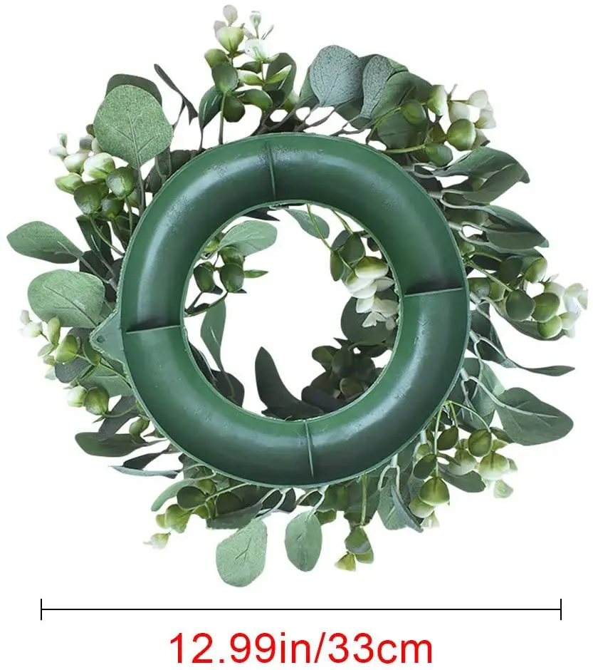 

Artificial Green Leaf Wreath Eucalyptus Party Wreath 33cm Ring Field Pendant Door Knocker Round Door Hanging Spring Summer Decor