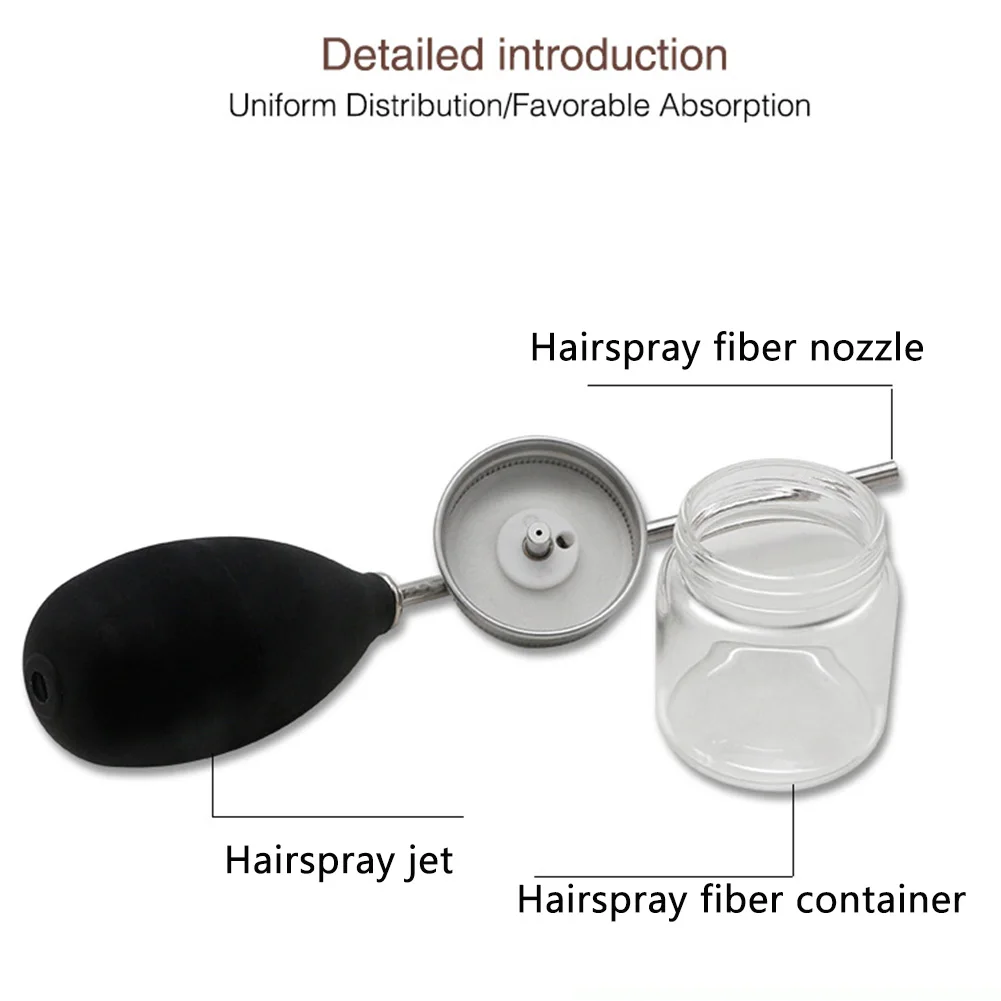

Extensions Spray Applicator Grooming Lightweight Salon Supplies Hair Loss Silicone Fiber Powder Tool Nozzle Pump Portable Home