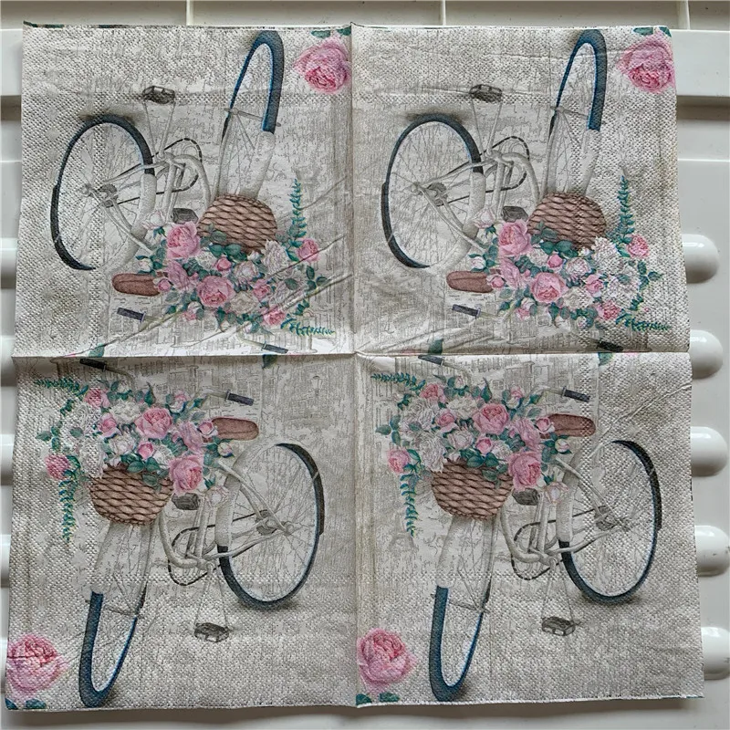 20 винтажных салфеток бумажные салфетки с принтом розовый цветок Бабочка