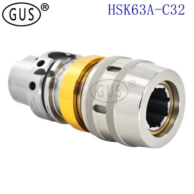 

GUS New and high precision holder HSK63A C32 Powerful handle CNC machining center machine tool lathe tool rest spindle holder