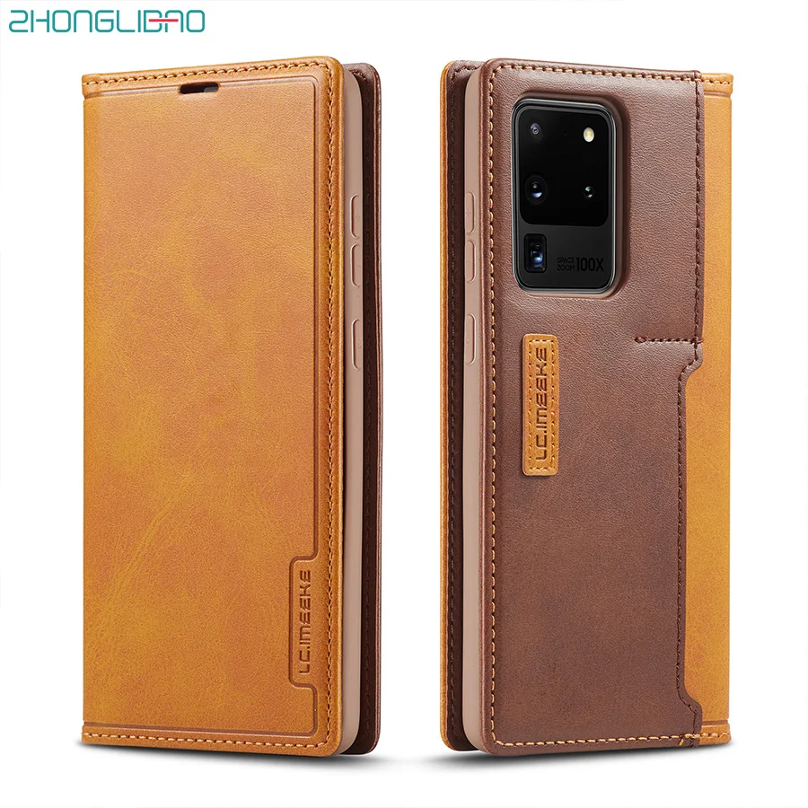 Роскошный кожаный чехол с откидной крышкой для Samsung S20 Ultra S10 S9 S8 NOTE 9 10 Plus + S10e