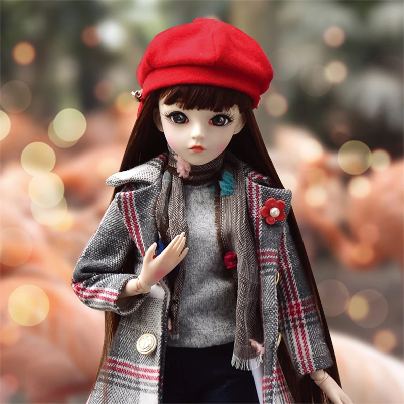 60 см куклы SD/BJD виниловые Новорожденные с пальто девочка bjd игрушки для детей