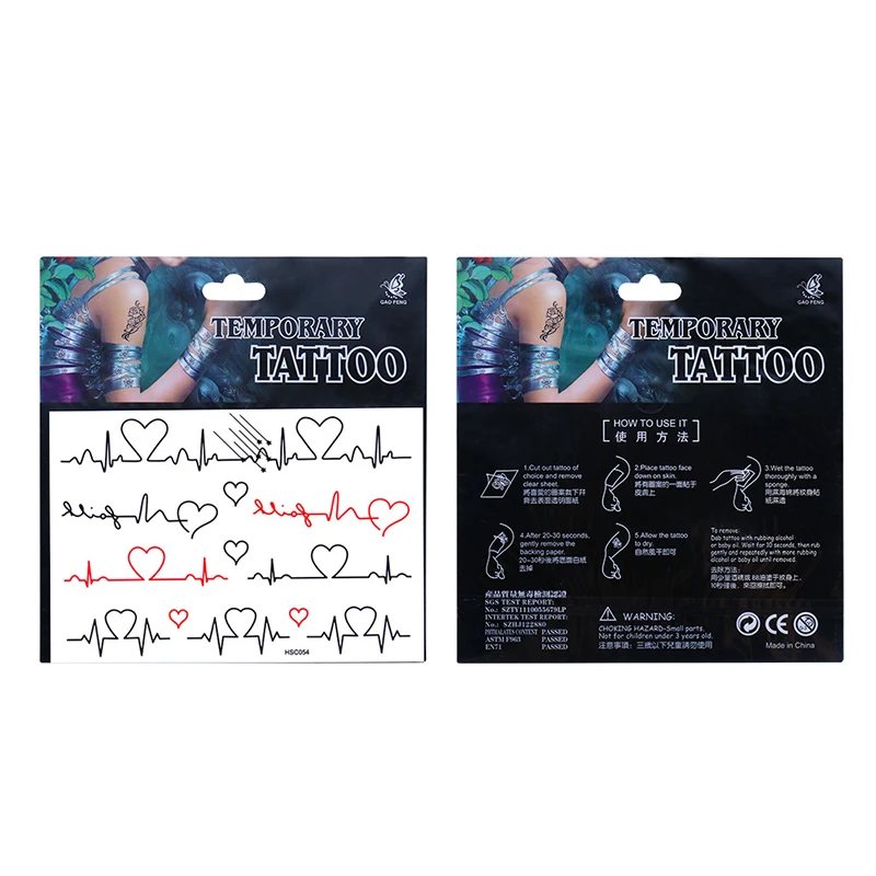 Модная обувь с цветочным узором и любые 5 шт./лот татуировки водонепроницаемый