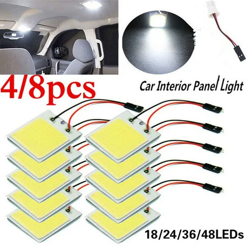 

Аксессуары для интерьера автомобиля, 4/8 шт., 18/24/36/48 SMD T10, 4 Вт, 12 В, монолитный блок светодиосветодиодный, лампочка s, автомобильная купольсвети...