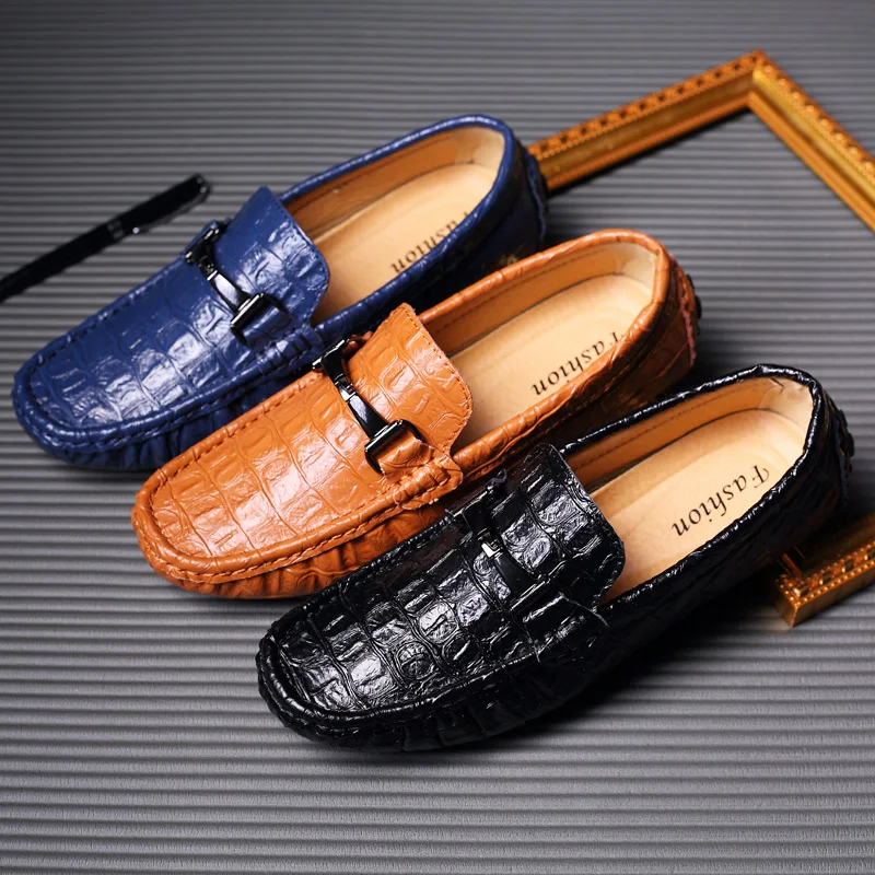 

Loafers Men Casual Shoes Man Moccasin Loafer Leather Shoes Tenis Masculino Adulto Classic Handmade Slip On Driving Shoes Blue