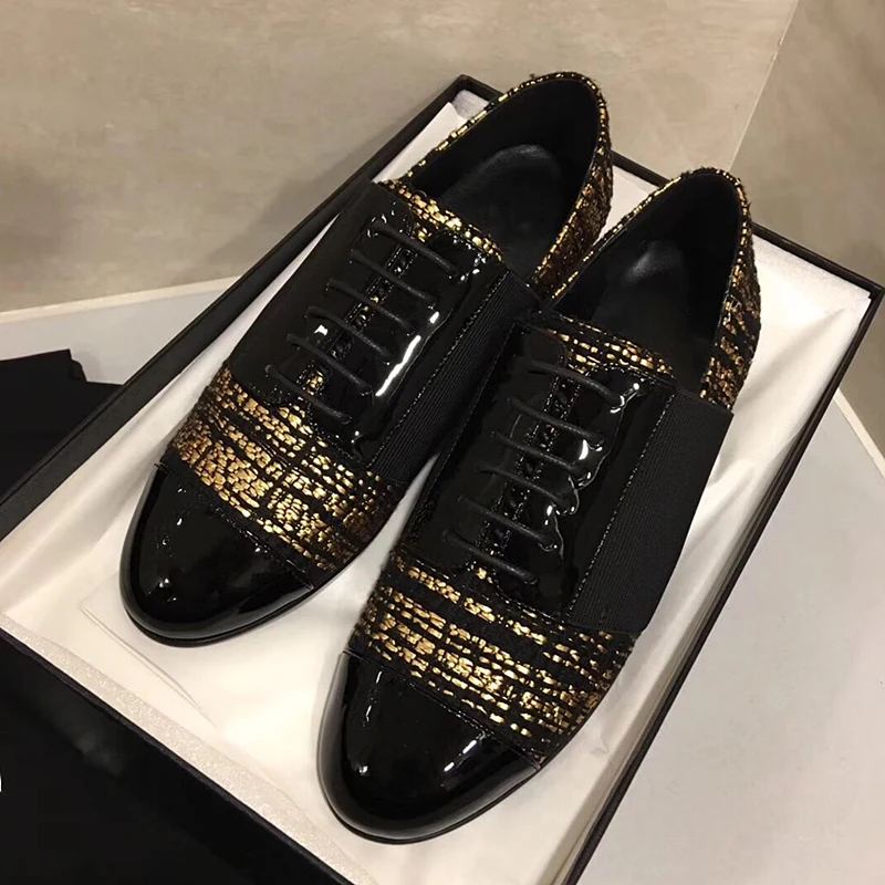 Женские брендовые дизайнерские туфли на плоской подошве черные лоферы шнуровке