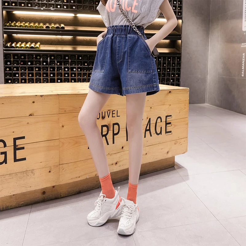 Шорты женские джинсовые с эластичным поясом большие размеры S M L XL 2XL 3XL 4XL 5XL на