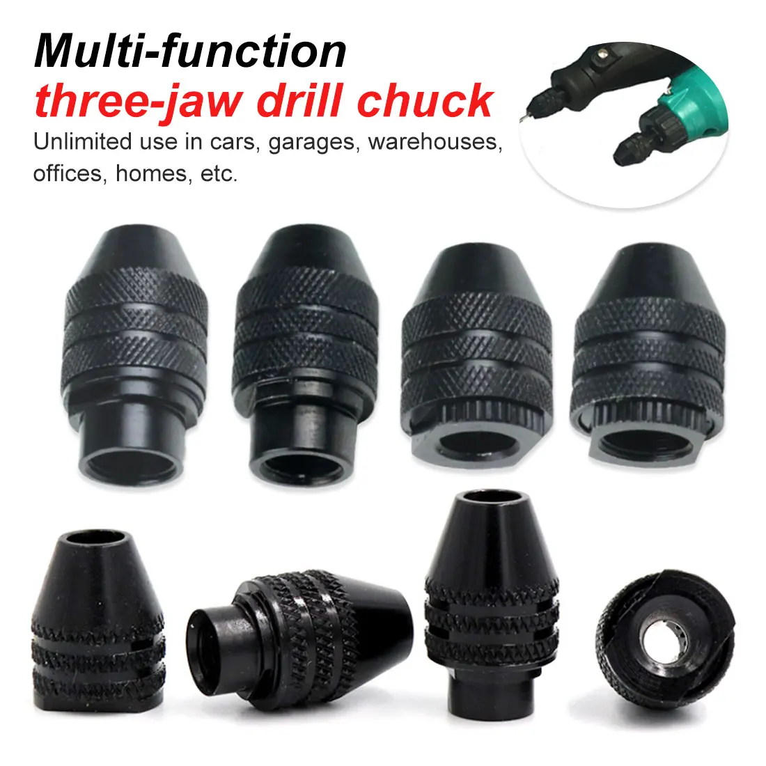 

M8x0.75mm/ M7x0.75mm Rotary Tool Keyless Drill Chuck Thread 9/32-40 for 4000 3000 8200 Grinder 0.5-3.2mm Flexible Shaft