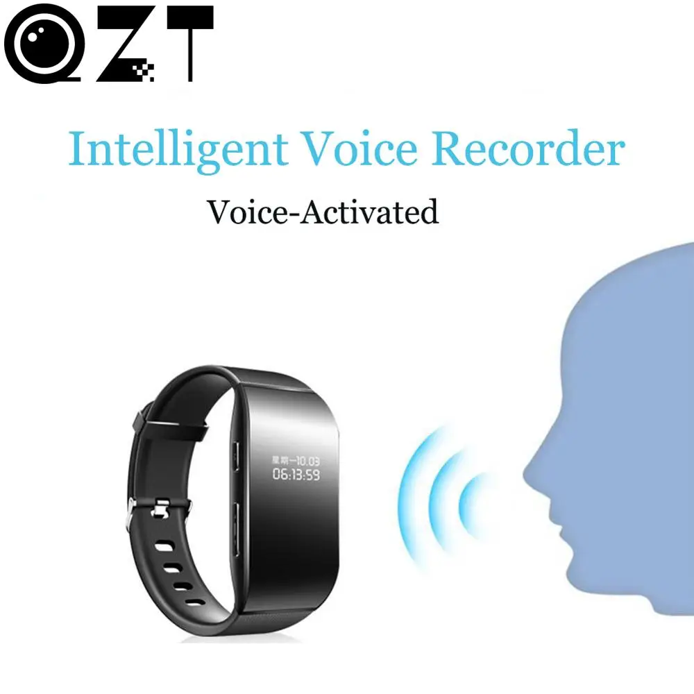 Цифровой диктофон QZT часы браслет Профессиональный mp3 плеер мини с голосовой
