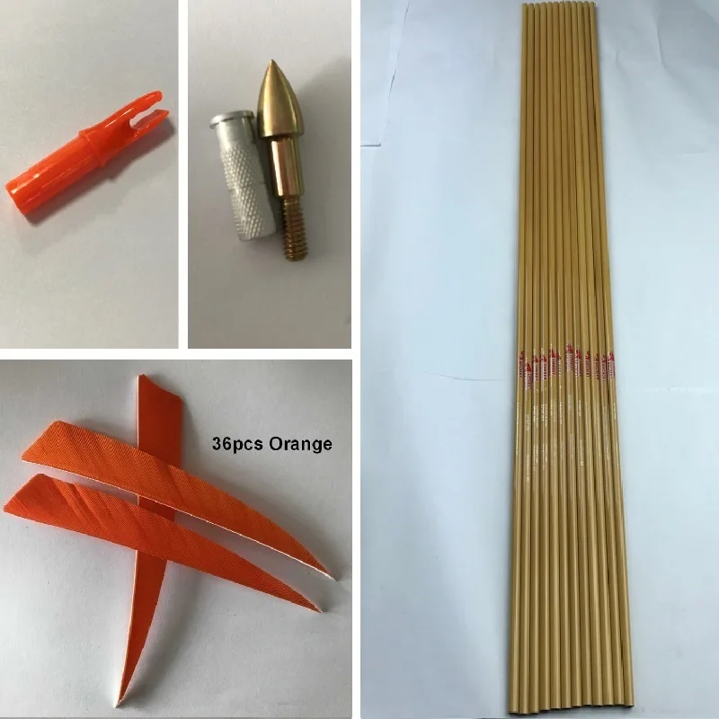 Стержни для стрел из бамбукового волокна 12 шт. 500 дюйма 32 5 дюймов индейка