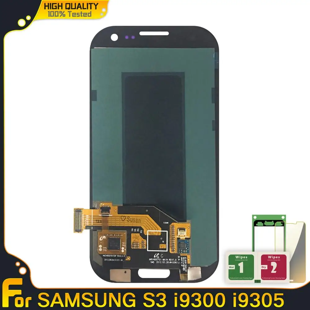 ЖК s протестированный рабочий AMOLED ЖК-дисплей для samsung Galaxy SIII S3 i9300 i9300i i9301 i9305 сенсорный экран в сборе