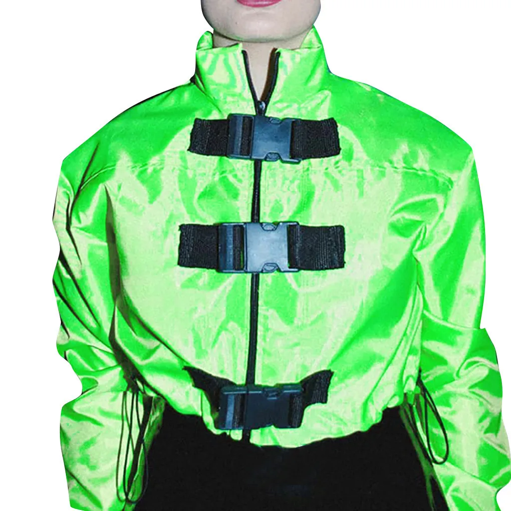 SAGACE Женская флуоресцентная зеленая сумка с высоким воротником и застежкой