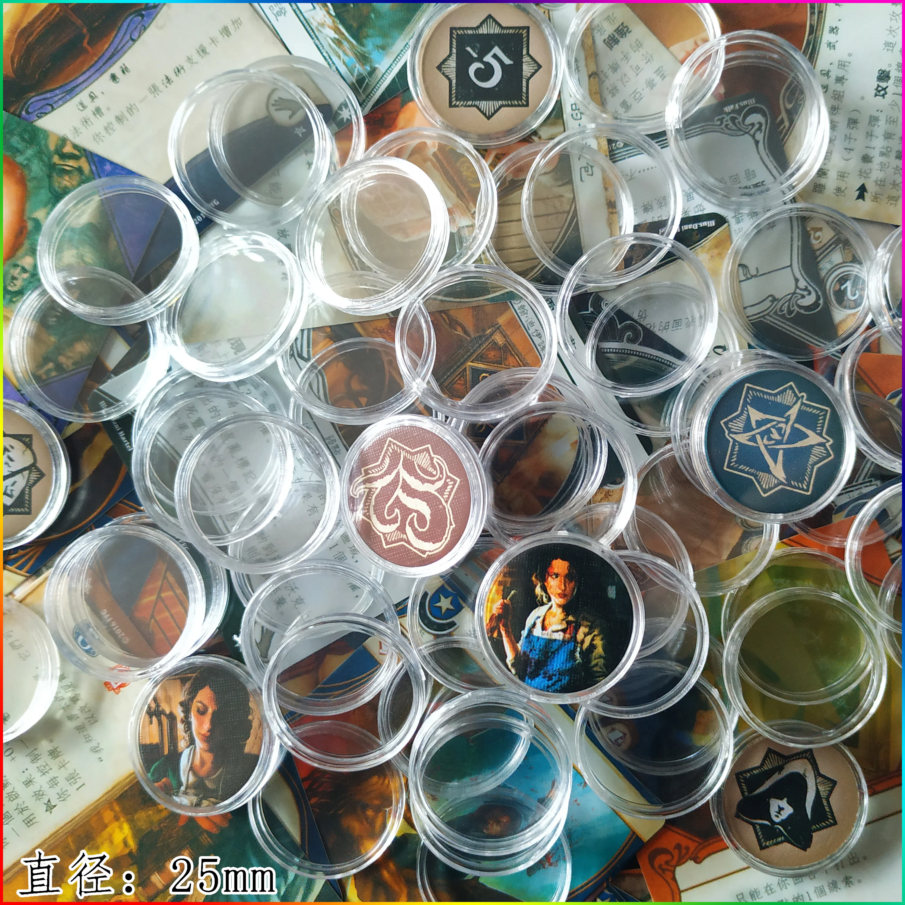 25Pieces 19 20 25 27 30 40mm Clear Plastic Protector Capsules Containers case For Token Board Game Coin Collection Holder Boxes | Спорт и