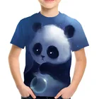 Лето 2020, Детская футболка с 3d-рисунком аниме, Детская футболка с принтом Милого Животного, панды, модные футболки для мальчиков и девочек, детские топы