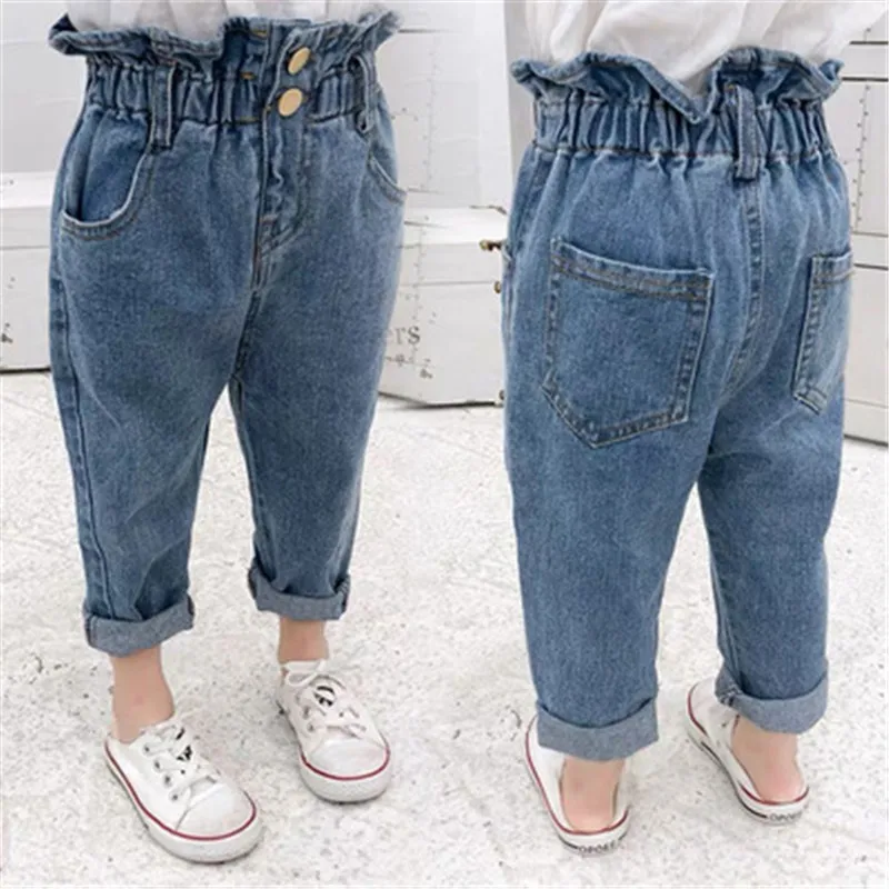 Джинсовые брюки для маленьких девочек детская одежда джинсовые карандаш джинсы
