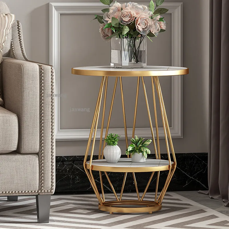 Nordic Luxury Coffee Tables Bedroom Beside Table Iron Sofa Side Kitchen Furniture Small Living Room Round Corner | Мебель