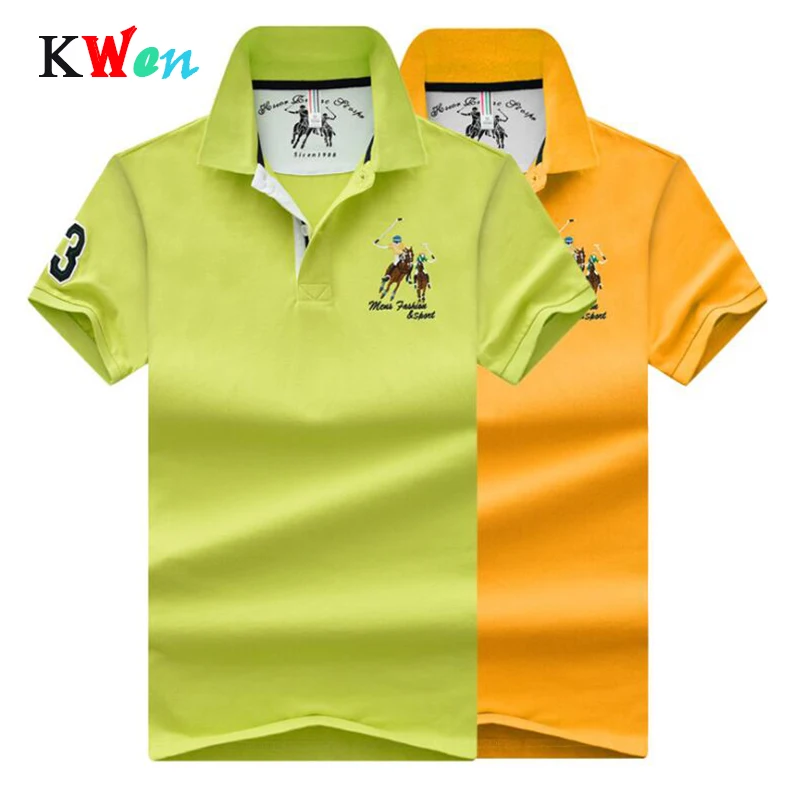 Мужская рубашка поло с вышивкой однотонная мягкая короткими рукавами|Поло| |