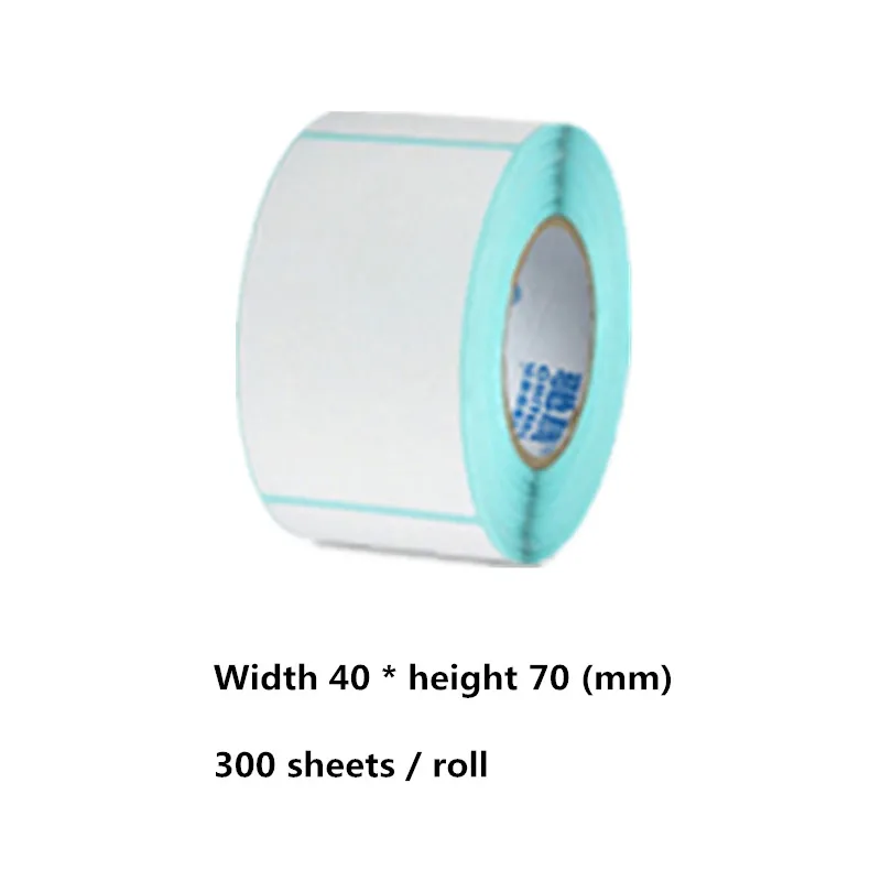 

Width 40 * height 70mm thermal printer label paper blank 300 sheets / roll product price barcode QR code waterproof sticker