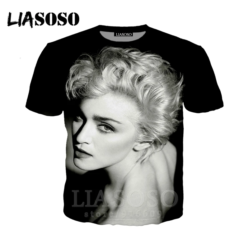 T-shirt 3D Men/women Clothes Fashion Top Print Kids Streetwear Madonna T Shirt Harajuku Shirts Pop Sexy Anime Short Sleeve E694