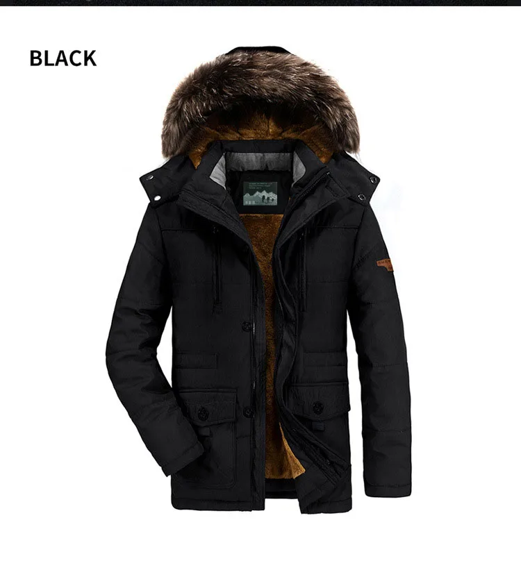 

Winter Jacket Men Plus Size 5XL 6XL Cotton Padded Warm Coat Casual Faux Fur Hooded Fleece Long Male Jacket Windbreaker Men