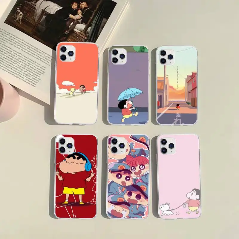 

Cartoon Crayons Shin cute Chan Phone Case For iphone 13 12 11 x xs xr 7 8 6 se 5 promax mini 2020 soft Cover Fundas TM