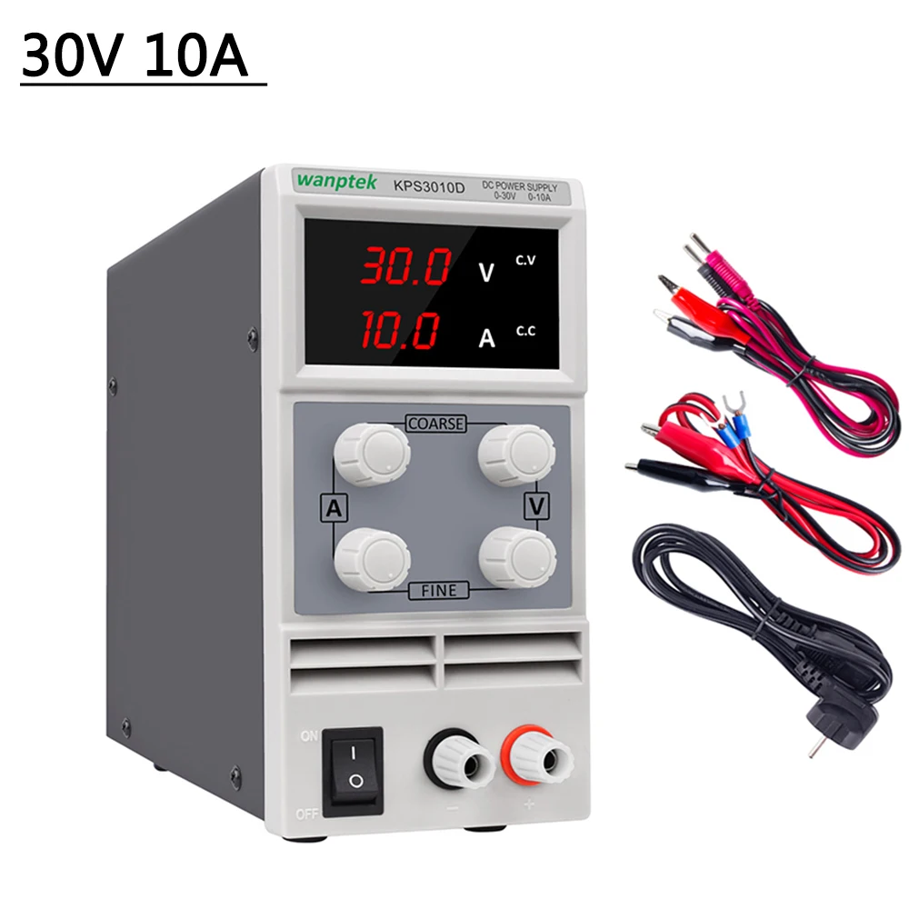 30V 10A 3 Digits 30 V 10A 3/4 знака после запятой Дисплей Переключение DC Питание Регулируемый лаборатории стабилизатор тока подходит для телефонов Diy 30 V - Цвет: 30V 10A 3 Digits