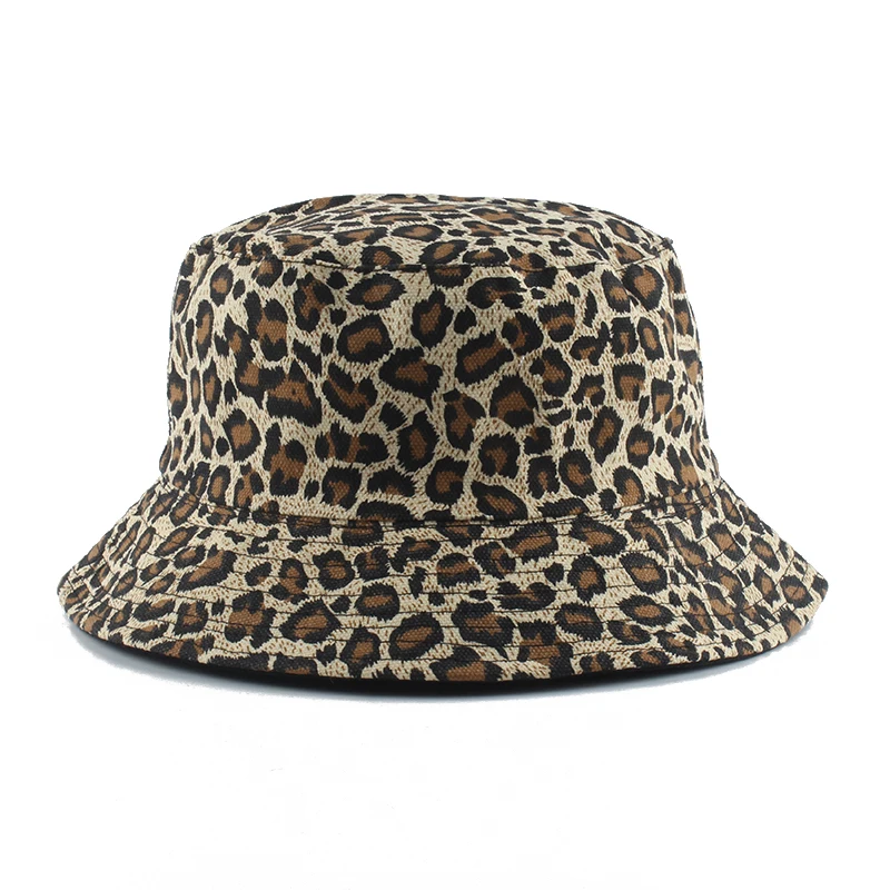 

2020 Leopard Print Bucket Hat Reversible Fisherman Hat Outdoor Travel Panama Hat Sun Cap Hats For Men and Women