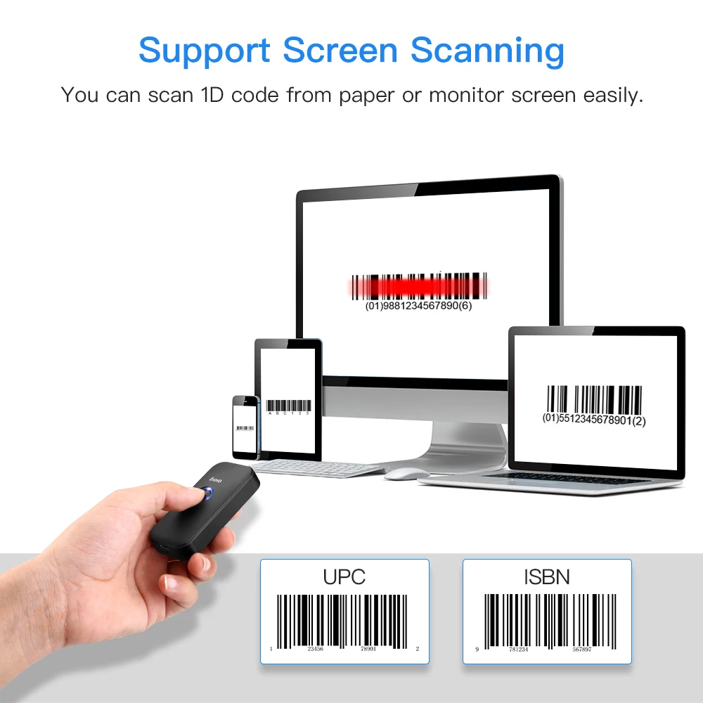 eyoyo ey 009c barcode scanner ccd 2 4g pocket bt wired 3 in 1 connection modes decoding capability mini barcode scanner wireless free global shipping