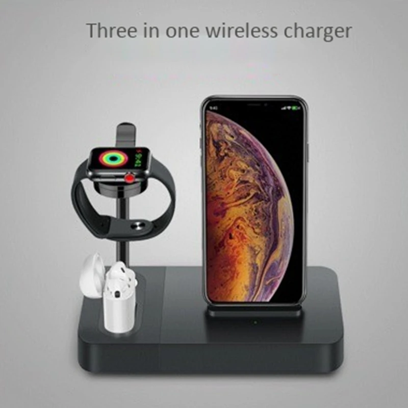 

Multifunctional Wireless Fast Charging Mobile Phone Holder 3 in 1, Suitable for Mobile Phones, Watches,