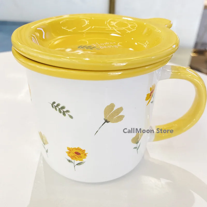 Кружка Керамическая желтого синего красного цветов 380 мл |