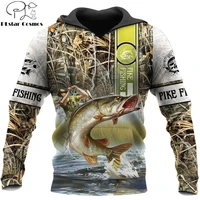 autumn fashion mens hoodie cool pike fishing 3d all over printed hoodies and sweatshirt unisex casual stree sportswear dw789