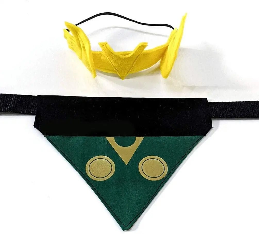 Xcoser Локи корона + гетры шеи Смола рога Новый головной убор для косплея собачий