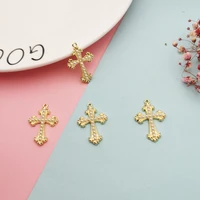 10pcspack chic crosses metal charms pearl cross golden charms pendants for earring bracelet diy handmade jewelry accessory f397