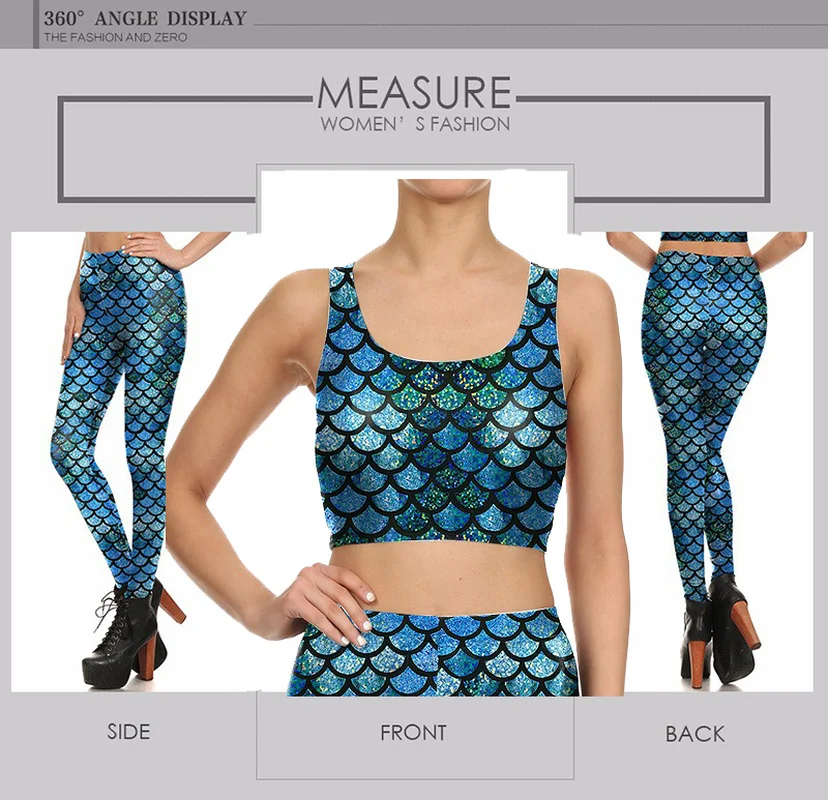 Женские леггинсы для фитнеса Синие с цифровым принтом|Легинсы| |