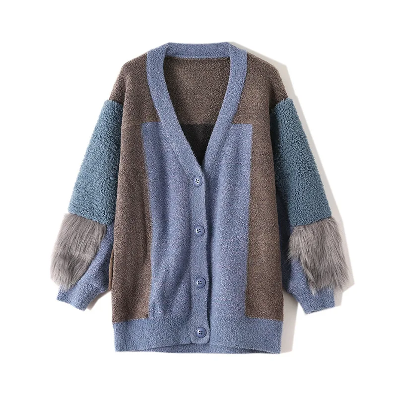 Лохматый женский длинный кардиган оверсайз розовый мохер болеро трикотаж Модный