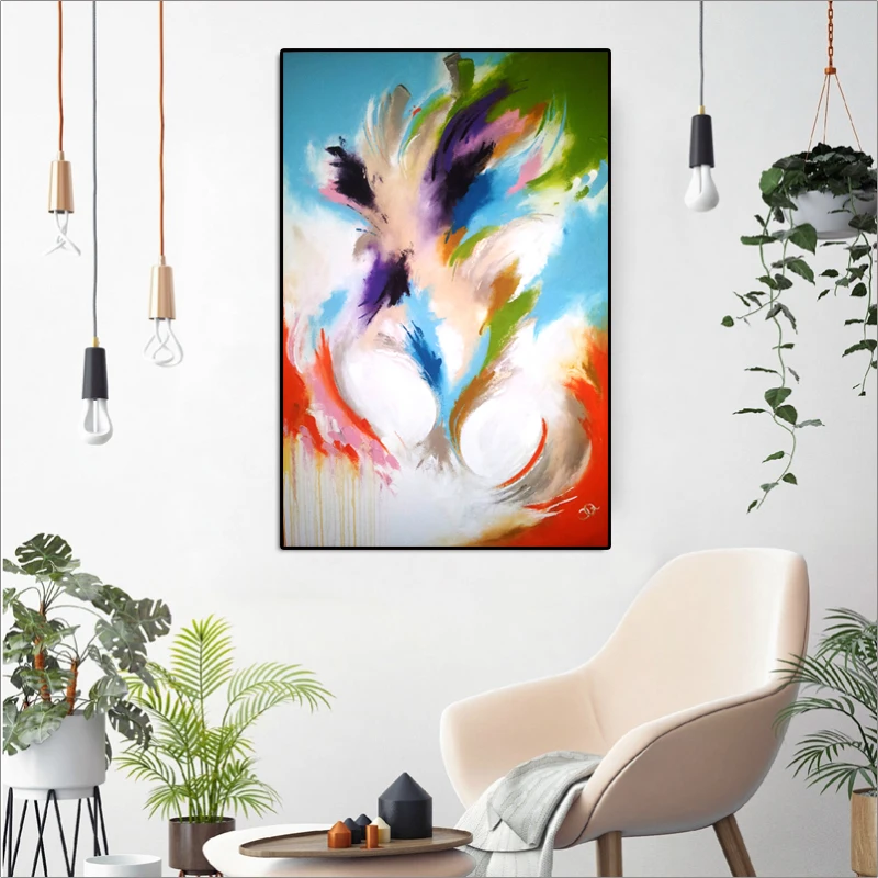 RELIABLI абстрактный принт цветные холщовые картины на стену для гостиной куадро