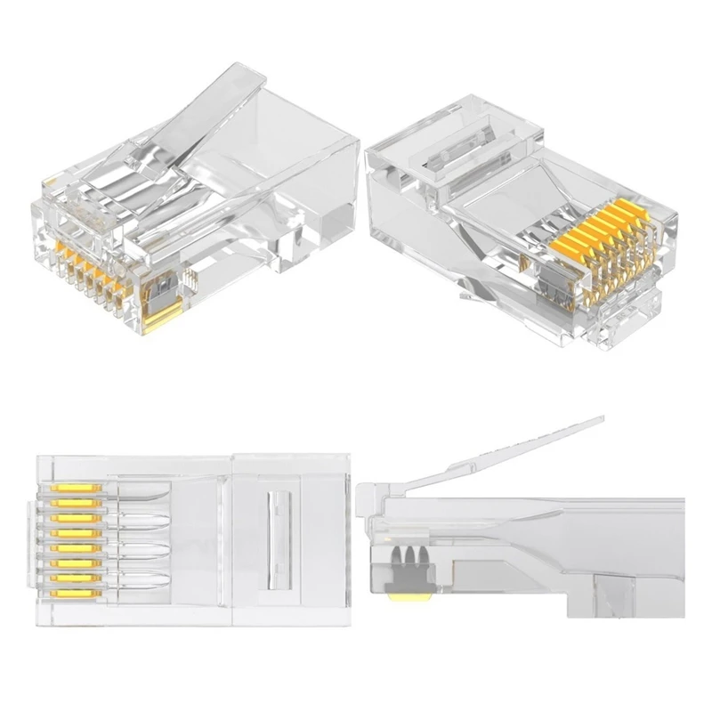 50 шт./компл. позолоченное 3U сквозное отверстие RJ45 супер пять звеньев и