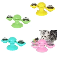 windmill spinning cat toy catnip kitty toy with led ball cat toothbrush toy turntable teasing cupscratching rotating chew toy