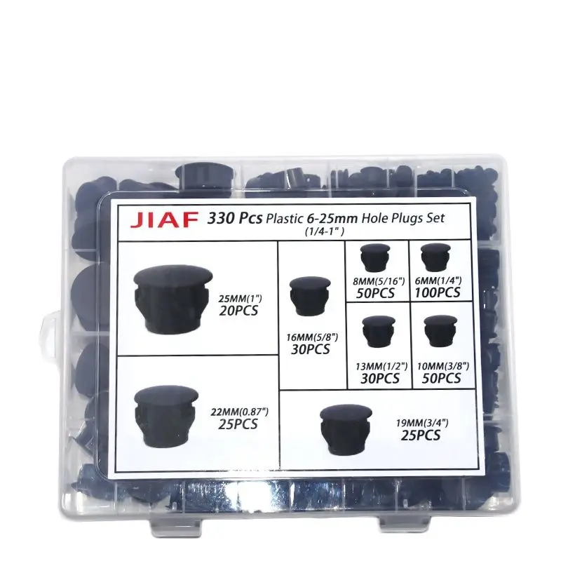 

330Pcs 6-25mm(1/4-1") Plastic Hole PlugsSet Dust-proof Snap-on Plug Three Colors Plugging Cover Nylon Cap