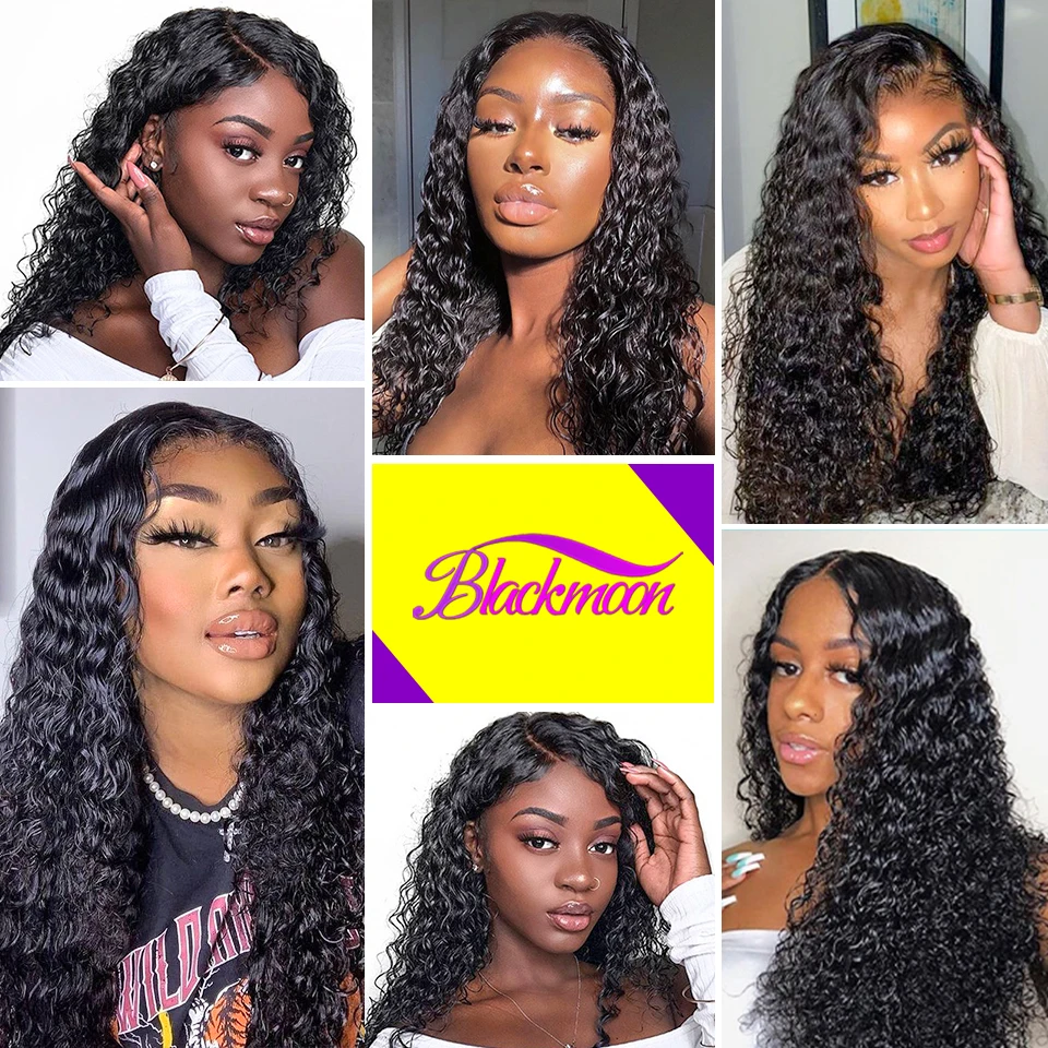 

Blackmoon Hair Water Wave Peruvian Hair Weave Bundles Deal 1/3/4 Pcs100% Human Hair Bundles Natural Black Remy Hair Extensions