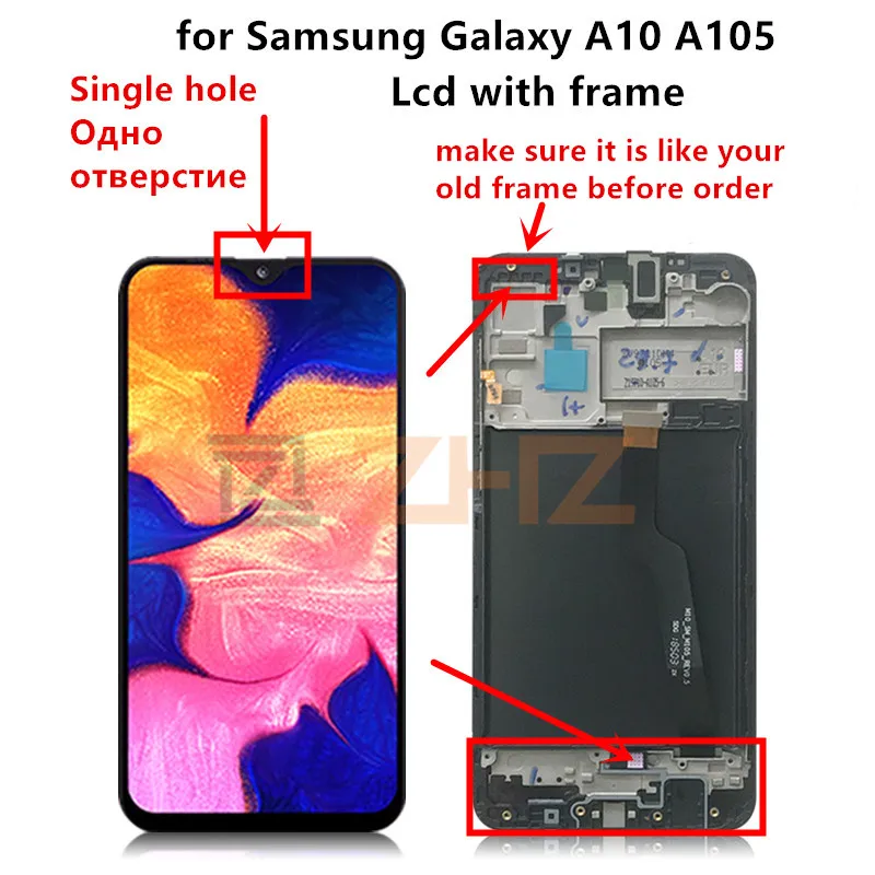 Для Samsung Galaxy A10 Lcd 2019 A105 A105F SM дисплей сенсорный экран дигитайзер с рамкой для samsung a10