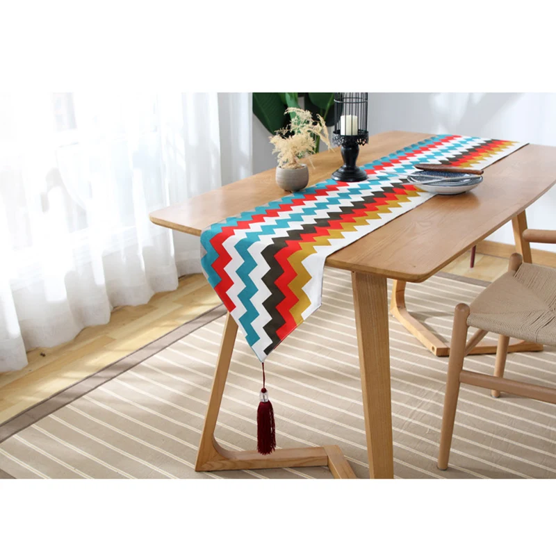 Модная цветная Декоративная скатерть ML334B с волнистыми полосками и активным